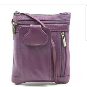 Genuine leather mini crossbody bag